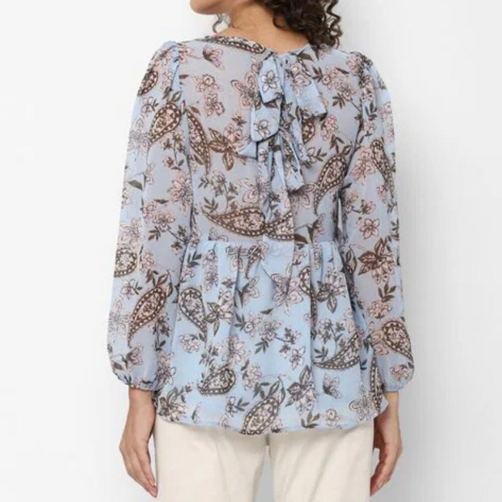 American Eagle Blue Floral Boho Cottagecore Top NWOT Small